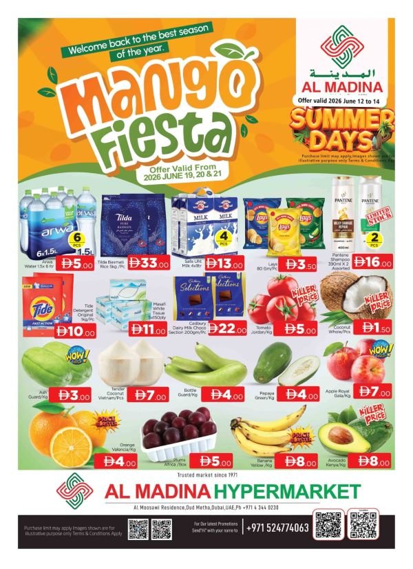 Al Madina Hypermarket Oud Metha Mango Fiesta offers