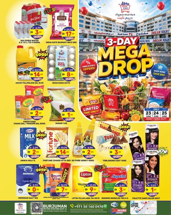 Dream Night Hypermarket 3 day Mega Drop deals